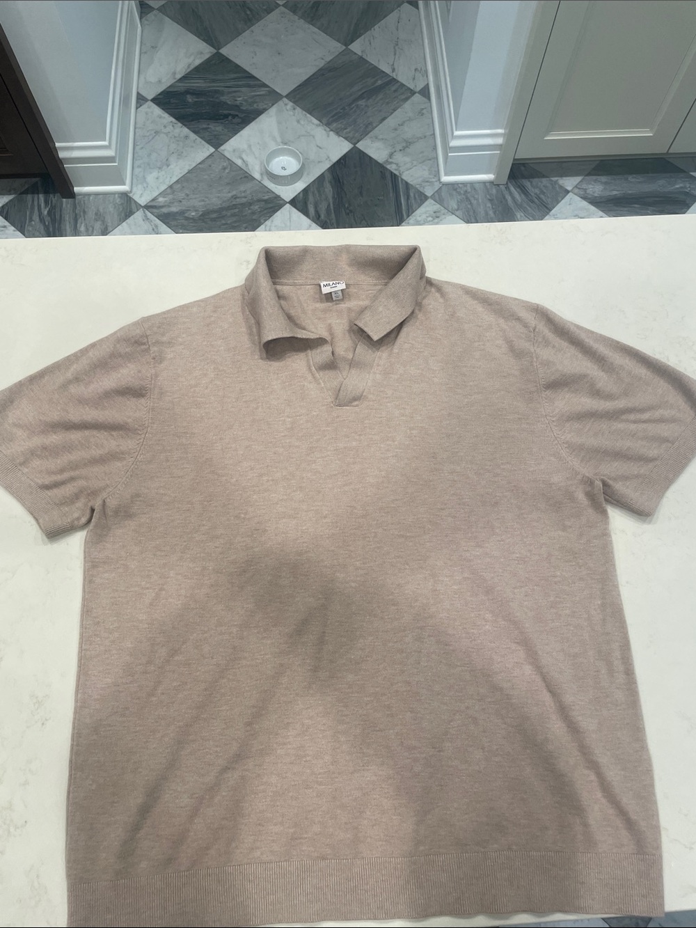 Milano Men's Short Sleeve Polo - Beige